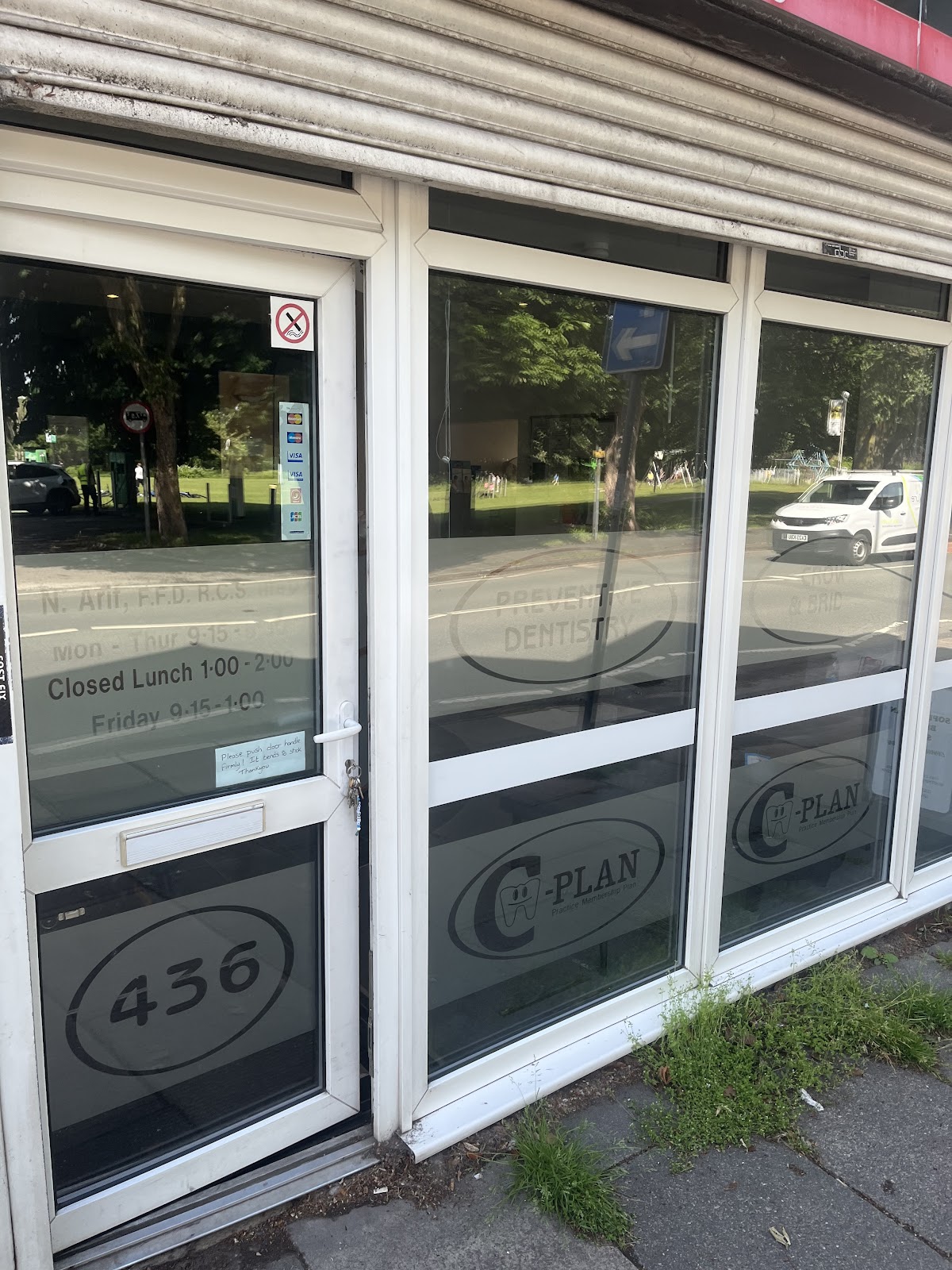 Commercial aluminium entrance doors repaired in Manchester