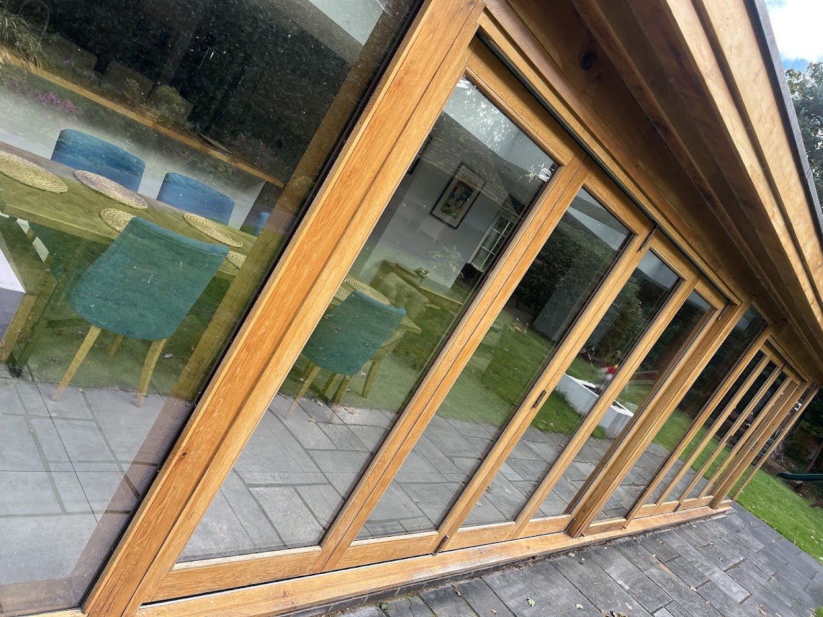 Timber bifold doors on exterior of Manchester home