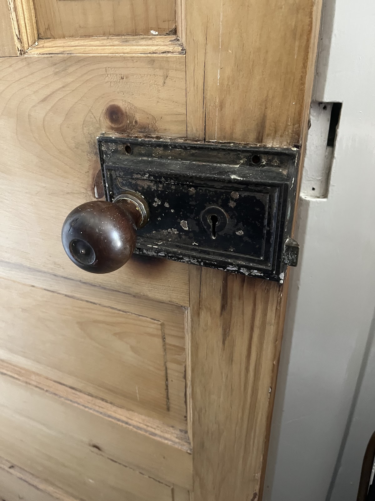 Traditional rim lock being repaired on a Manchester property